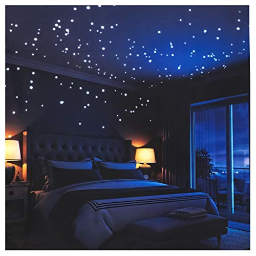 Realistic Glow in The Dark Stars and Moon, 500pcs Glow Stars and Shooting  Star, Adhesive Glow Stars for Kids Bedroom,Luminous Stars Stickers Create a