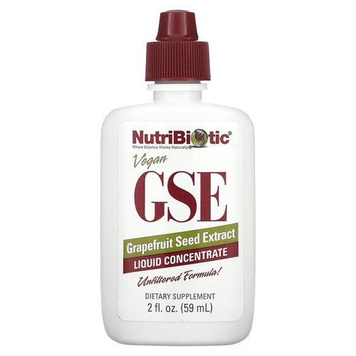 NutriBiotic  Vegan GSE Grapefruit Seed Extract  Liquid Concentrate  2 fl oz (59 ml)