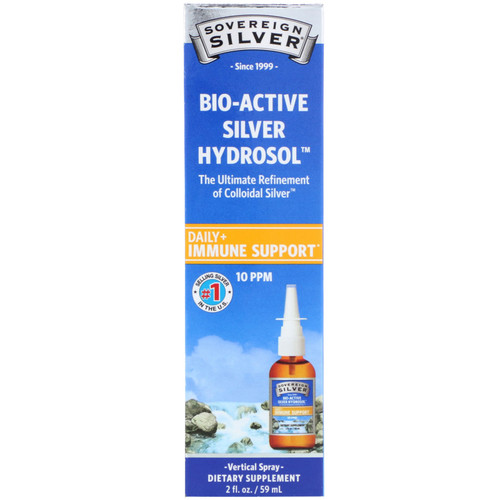 Sovereign Silver  Bio-Active Silver Hydrosol  Vertical Spray  10 ppm  2 fl oz (59 ml)