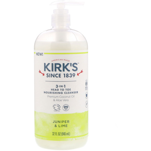 Kirk's  3-in-1 Head to Toe Nourishing Cleanser  Juniper & Lime  32 fl oz (946 ml)