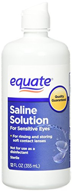 Equate Contact Lens Saline Solution for Sensitive Eyes  Twin Pack  12 Fl Oz  24 Total Oz (Compare to Bausch & Lomb Eyes Plus)