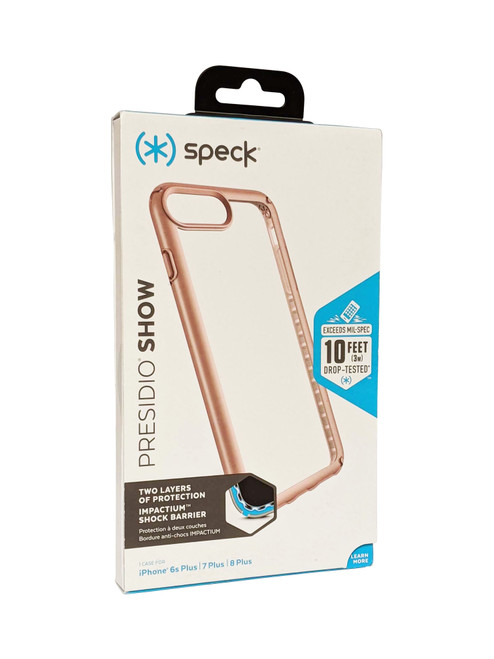 Speck Presidio Show Case for iPhone 8 Plus/7 Plus/6s Plus - Clear/Rose Gold