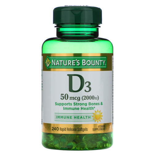 Nature's Bounty  D3  Immune Health  50 mcg (2 000 IU)  240 Rapid Release Softgels