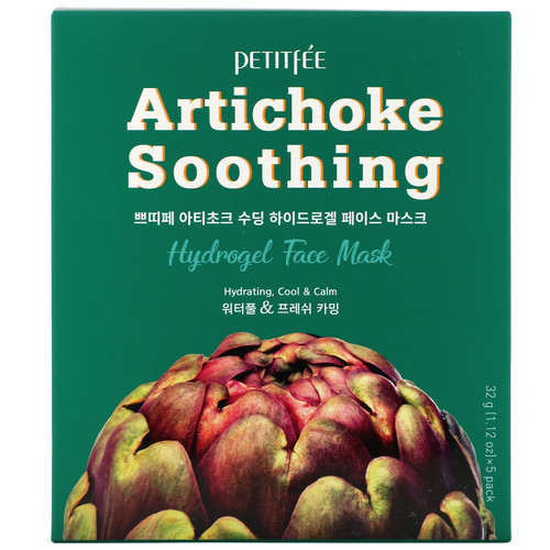 Petitfee  Artichoke Soothing  Hydrogel Beauty Face Mask  5 Sheets  1.12 oz (32 g) Each