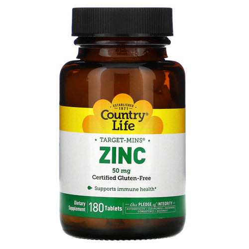 Country Life  Target-Mins Zinc  50 mg  180 Tablets