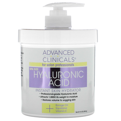 Advanced Clinicals  Hyaluronic Acid  Instant Skin Hydrator  16 oz (454 g)