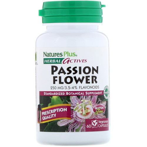 Nature's Plus  Herbal Actives  Passion Flower  250 mg  60 Vegetarian Capsules