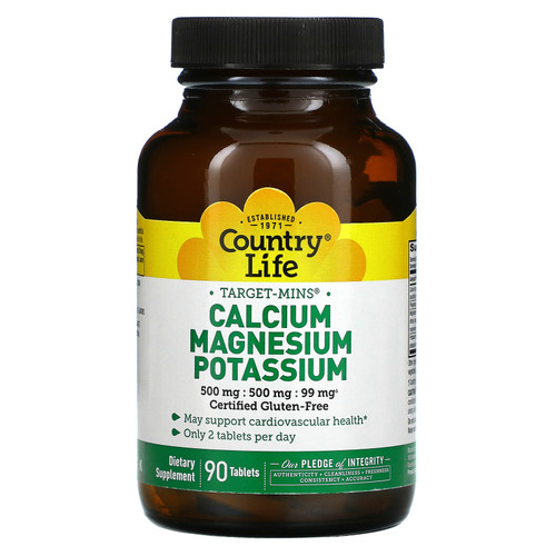 Country Life  Target-Mins  Calcium Magnesium Potassium  90 Tablet