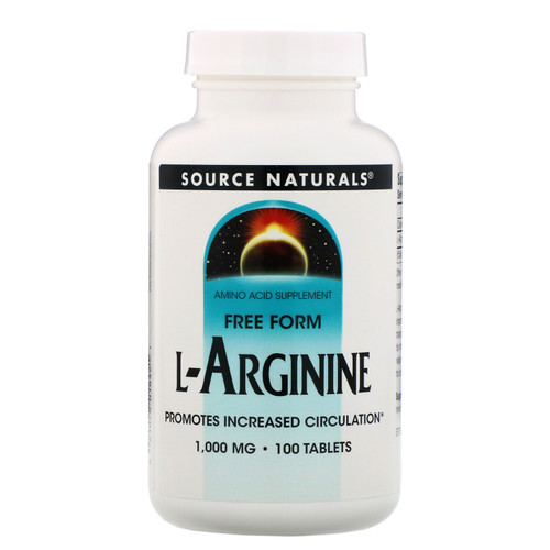 Source Naturals, L-Arginine, Free Form, 1000 mg, 100 Tablets