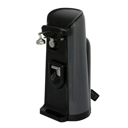 J-30B Tall Electric Can Opener with Knife Sharpener & Bottle Opener  Black