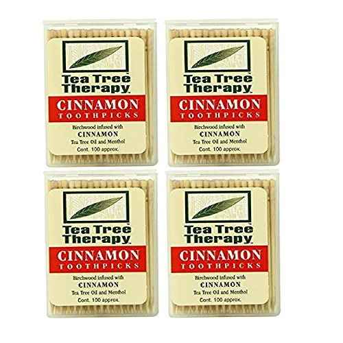 Tea Tree Therapy Toothpicks  Cinnamon  100 Count (4-Pack)