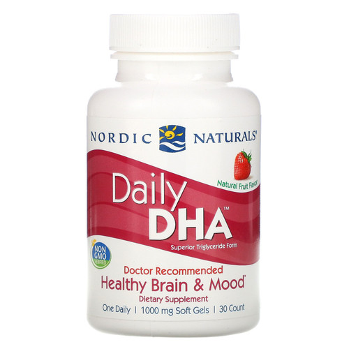 Nordic Naturals  Daily DHA  Natural Fruit Flavor  1 000 mg  30 Soft Gels