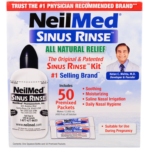 NeilMed  The Original & Patented Sinus Rinse Kit  50 Premixed Packets  1 Kit