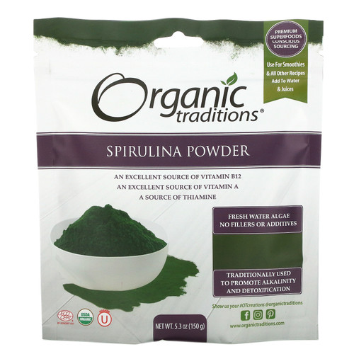 Organic Traditions  Spirulina Powder  5.3 oz (150 g)