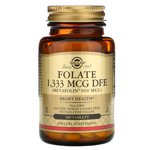 Solgar  Folate   800 mcg  100 Tablets