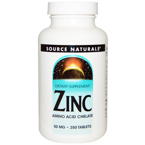 Source Naturals  Zinc  50 mg  250 Tablets