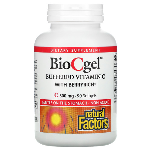Natural Factors  BioCgel  Buffered Vitamin C with BerryRich  500 mg  90 Softgels