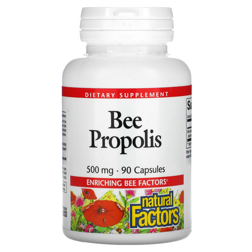 Natural Factors  Bee Propolis  500 mg  90 Capsules