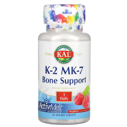 KAL  K-2 MK-7  Bone Support  Raspberry  60 Micro Tablets