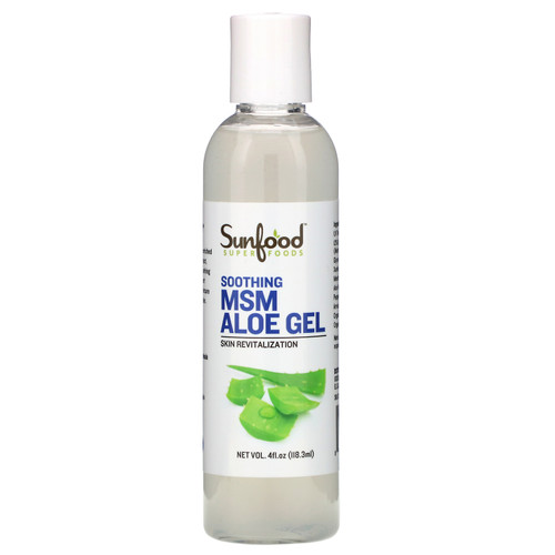 Sunfood  Soothing MSM Aloe Gel  Skin Revitalization  4 fl oz (118.3 ml)