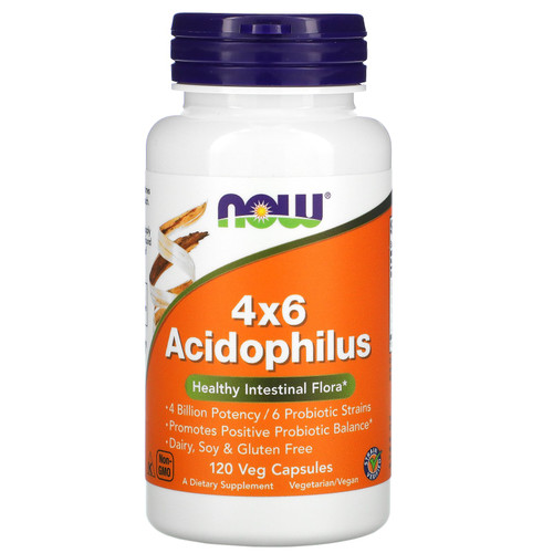 Now Foods  4x6 Acidophilus  120 Veg Capsules
