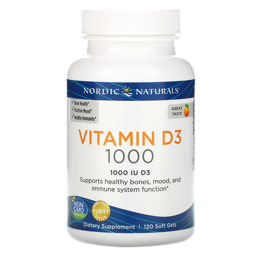 Nordic Naturals  Vitamin D3  Orange  1 000 IU  120 Count