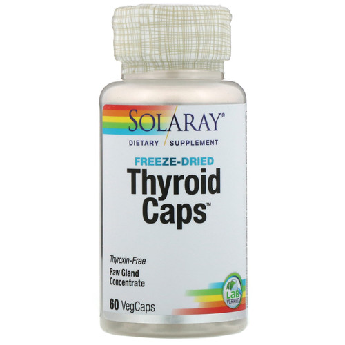 Solaray  Freeze Dried Thyroid Caps  60 Capsules