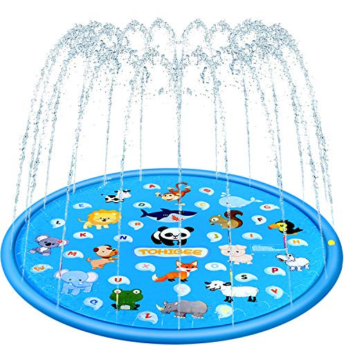 TOHIBEE Sprinkler for Kids 68" Splash Pad Wading Pool Outdoor Water Toys Backyard Fountain Play Mat Swimming Pool for Babies and Toddlers 1 -12 Year Old Boys Girls Party Sprinkler Toys