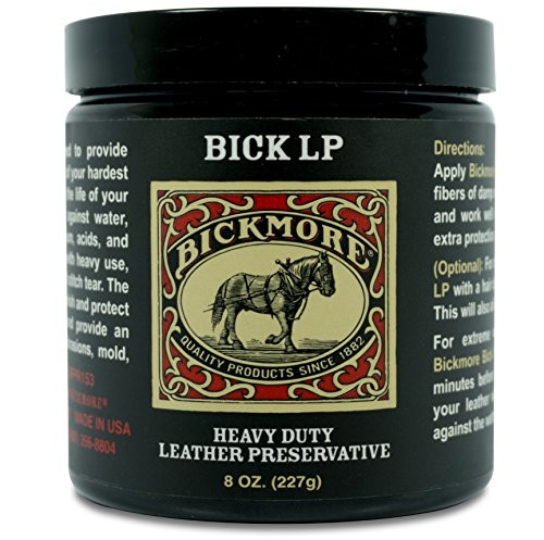 Bickmore Leather Conditioner  Scratch Repair Bick LP 8oz - Heavy Duty LP Leather Preservative | Leather Protector  Softener and Restorer Balm for Dry  Cracked  and Scratched Leather | Made in USA