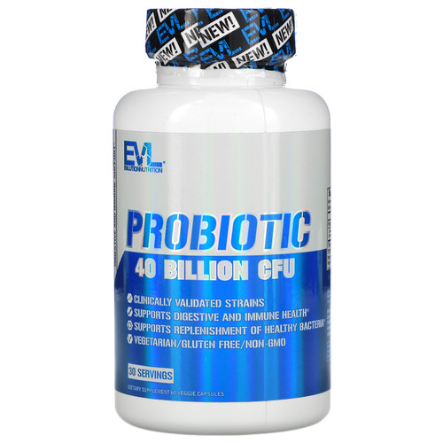 EVLution Nutrition  Probiotic  40 Billion CFU  60 Veggie Capsules