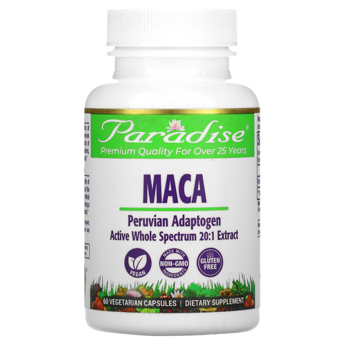 Paradise Herbs  Maca  60 Vegetarian Capsules