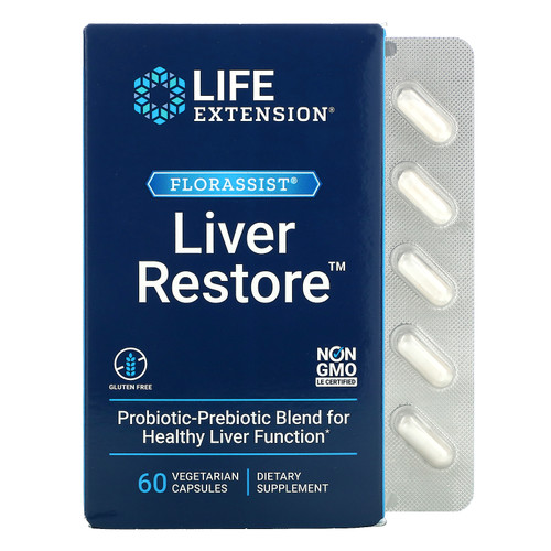 Life Extension  FLORASSIST Liver Restore  60 Vegetarian Capsules