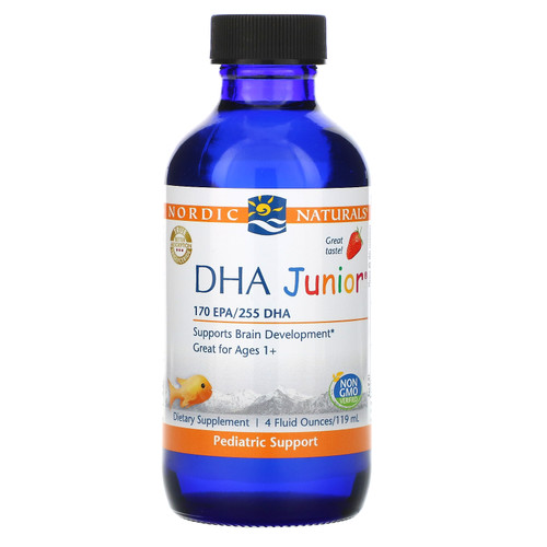 Nordic Naturals  DHA Junior  Great for Ages 1+  Strawberry  4 fl oz (119 ml)