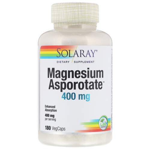 Solaray  Magnesium Asporotate  200 mg  180 VegCaps