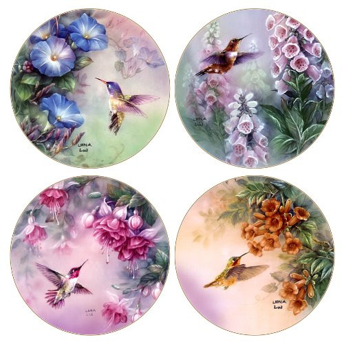 CoasterStone Absorbent Coasters  Hummingbird Assortment  4-1/4-Inch  Set of 4