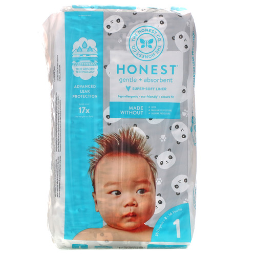 The Honest Company  Honest Diapers  Size 1  8-14 Pounds  Pandas  35 Diapers