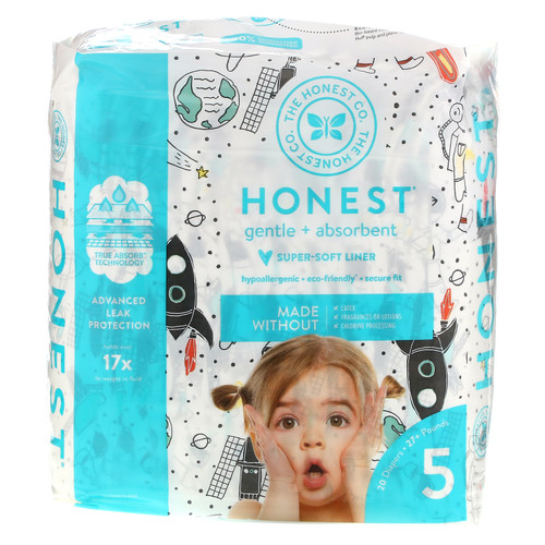 The Honest Company  Honest Diapers  Size 5   27+ Pounds  Space Travel  20 Diapers