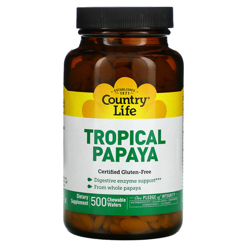 Country Life  Tropical Papaya  500 Chewable Wafers