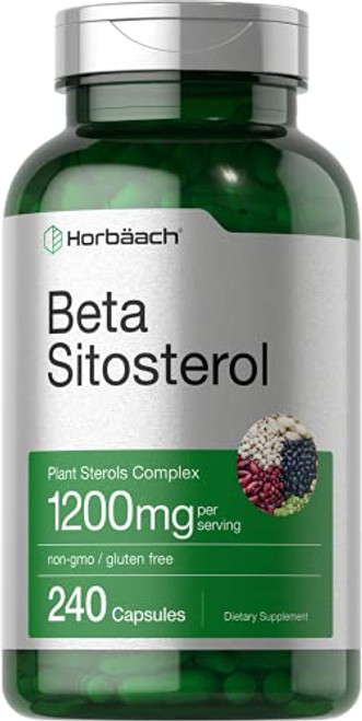 Beta Sitosterol 1200mg | 240 Capsules | Mega Strength | Plant Sterols Complex | Non-GMO  Gluten Free Supplement | by Horbaach