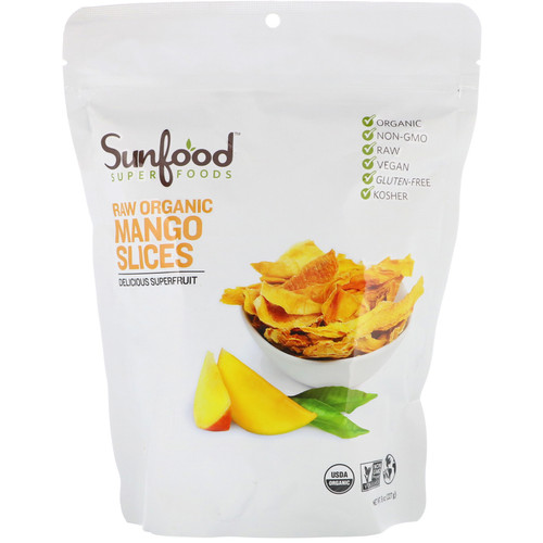 Sunfood  Raw Organic Mango Slices  8 oz (227 g)