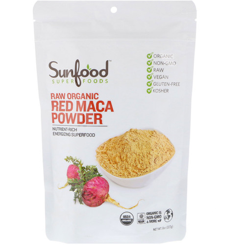 Sunfood  Raw Organic Red Maca Powder  8 oz (227 g)
