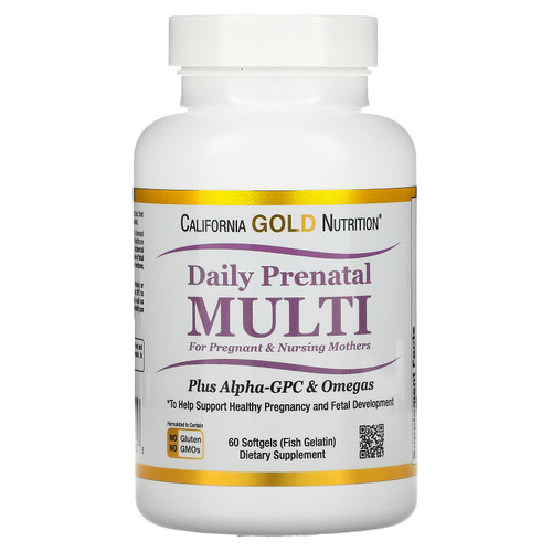 California Gold Nutrition, Prenatal Multi for Pregnant & Nursing Mothers, 60 Fish Gelatin Softgels