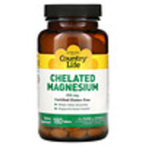 Country Life, Chelated Magnesium, 250 mg, 180 Tablets