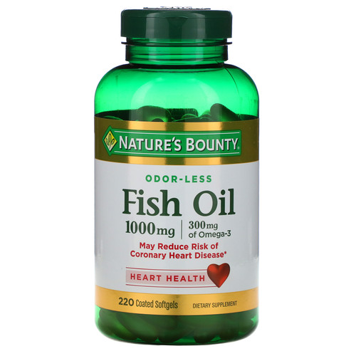 Nature's Bounty, Fish Oil, 1,000 mg, 220 Coated Softgels