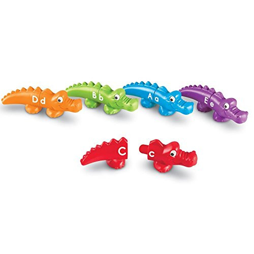 Learning Resources Snap-n-Learn Alphabet Alligators, Fine Motor Toy, 26 Double-Sided Pieces, Ages 18 Months +