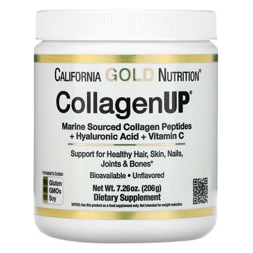 California Gold Nutrition, CollagenUP, Marine Hydrolyzed Collagen + Hyaluronic Acid + Vitamin C, Unflavored, 7.26 oz (206 g)