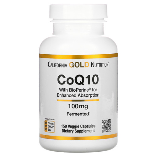 California Gold Nutrition, CoQ10 USP with Bioperine, 100 mg, 150 Veggie Capsules