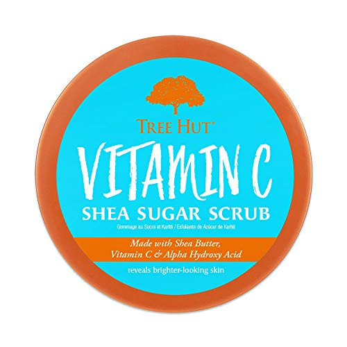 Tree Hut Shea Sugar Scrub Vitamin C, 18oz, Ultra Hydrating & Exfoliating Scrub for Nourishing Essential Body Care