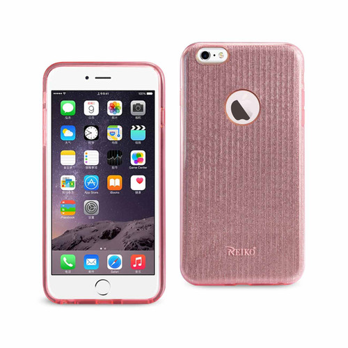 10 Pack - Reiko iPhone 6 Plus/ 6S Plus/ 7 Plus Shine Glitter Shimmer Stripe Hybrid Case In Linear Pink