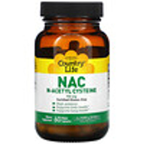 Country Life, NAC, N-Acetyl Cysteine, 750 mg, 60 Vegan Capsules